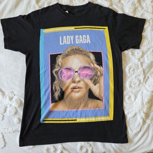 Lady Gaga Tops - Lady Gaga Joanne World Tour Black Indie Sleeze Vintage Short Sleeve Tshirt Med